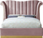 Flora Pink Velvet Queen Bed (3 Boxes) - James Furniture (NY)