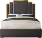 Hugo Grey Velvet Queen Bed - James Furniture (NY)