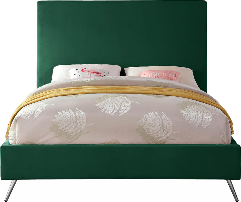 Jasmine Green Velvet Queen Bed - James Furniture (NY)
