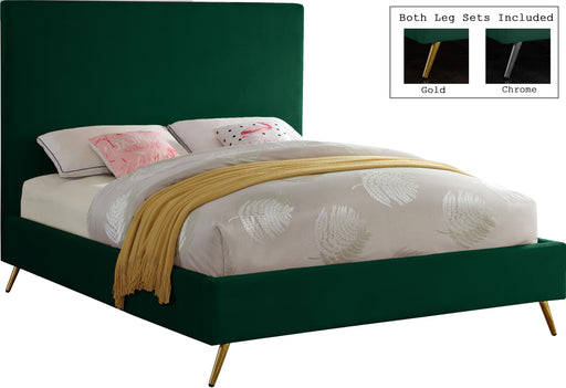 Jasmine Green Velvet Queen Bed - James Furniture (NY)