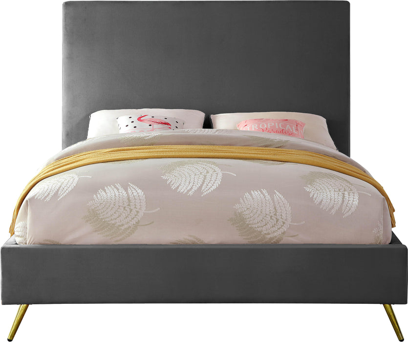 Jasmine Grey Velvet Queen Bed - James Furniture (NY)