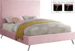 Jasmine Pink Velvet Queen Bed - James Furniture (NY)
