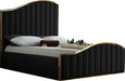 Jolie Black Velvet King Bed (3 Boxes) - James Furniture (NY)