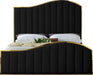 Jolie Black Velvet King Bed (3 Boxes) - James Furniture (NY)