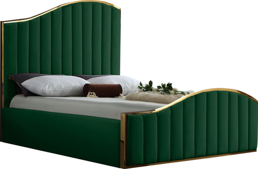 Jolie Green Velvet Queen Bed (3 Boxes) - James Furniture (NY)