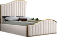Jolie Cream Velvet Queen Bed (3 Boxes) - James Furniture (NY)