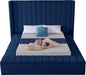 Kiki Navy Velvet Queen Bed (3 Boxes) - James Furniture (NY)