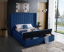 Kiki Navy Velvet Full Bed (3 Boxes) - James Furniture (NY)