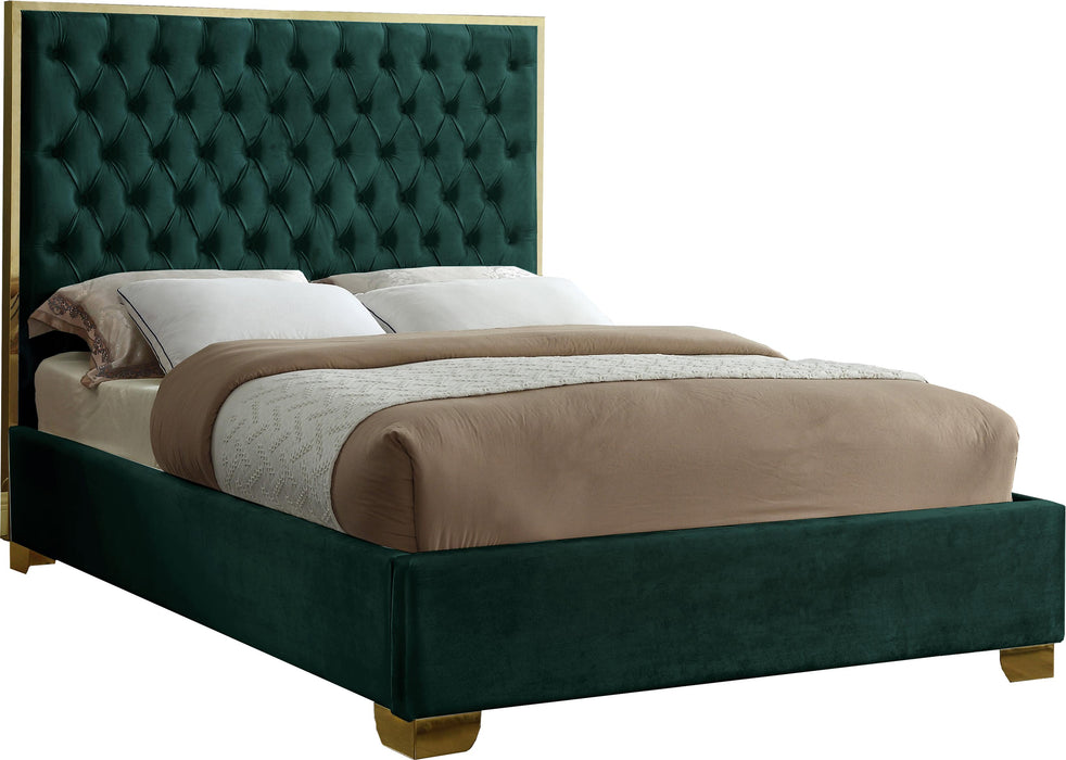 Lana Green Velvet Queen Bed