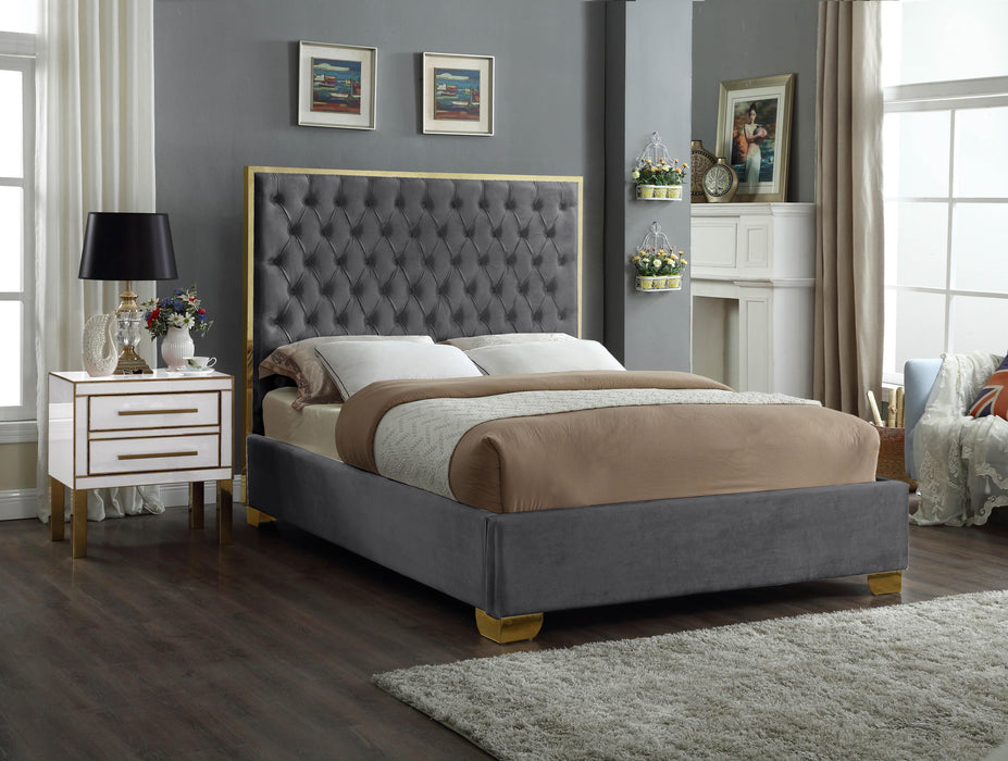 Lana Grey Velvet Full Bed