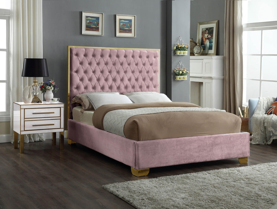 Lana Pink Velvet Full Bed