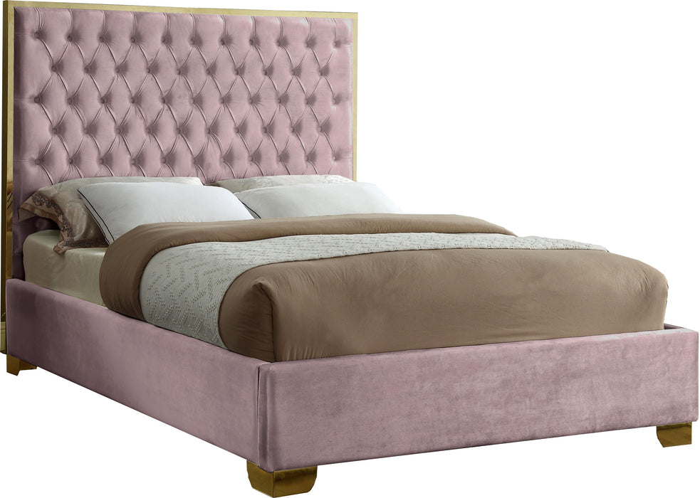 Lana Pink Velvet King Bed