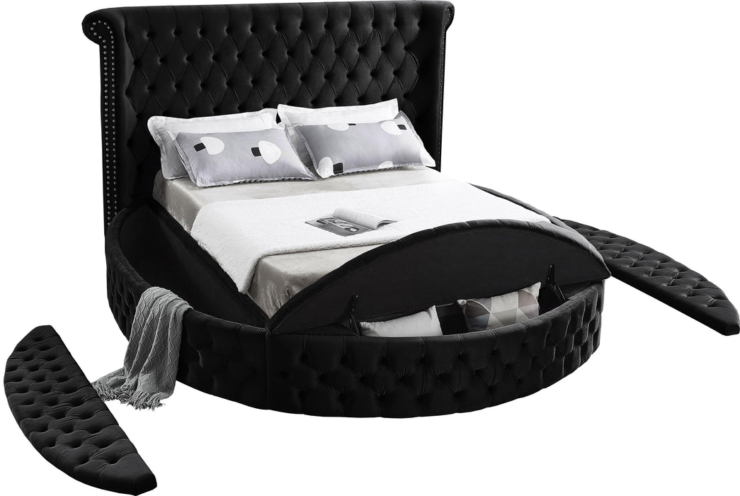 Luxus Black Velvet Full Bed (3 Boxes)