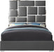 Milan Grey Faux Leather Queen Bed - James Furniture (NY)