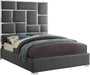 Milan Grey Faux Leather Queen Bed - James Furniture (NY)