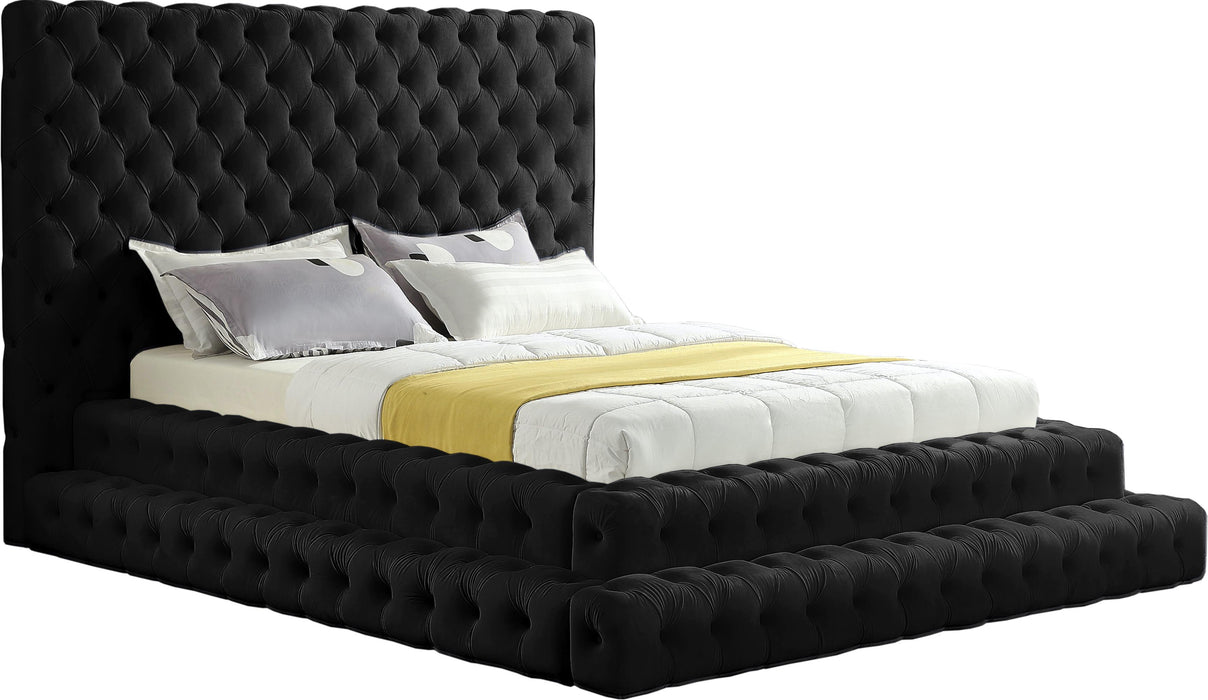 Revel Black Velvet Queen Bed (3 Boxes) image