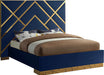 Vector Navy Velvet Queen Bed image