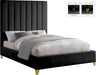 Via Black Velvet King Bed - James Furniture (NY)