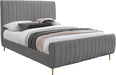 Zara Grey Velvet Queen Bed (3 Boxes) - James Furniture (NY)