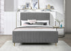Zara Grey Velvet Queen Bed (3 Boxes) - James Furniture (NY)