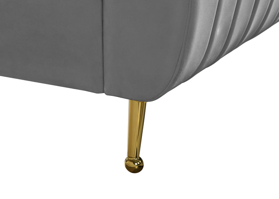 Zara Grey Velvet Queen Bed (3 Boxes) - James Furniture (NY)