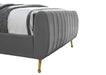Zara Grey Velvet Queen Bed (3 Boxes) - James Furniture (NY)