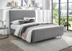 Zara Grey Velvet Queen Bed (3 Boxes) - James Furniture (NY)