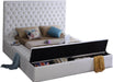 Bliss White Velvet Queen Bed (3 Boxes) - James Furniture (NY)