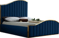 Jolie Navy Velvet Queen Bed (3 Boxes) - James Furniture (NY)