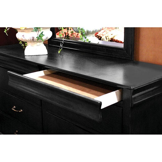 Louis Philippe Cal.King Bed Black & Grey