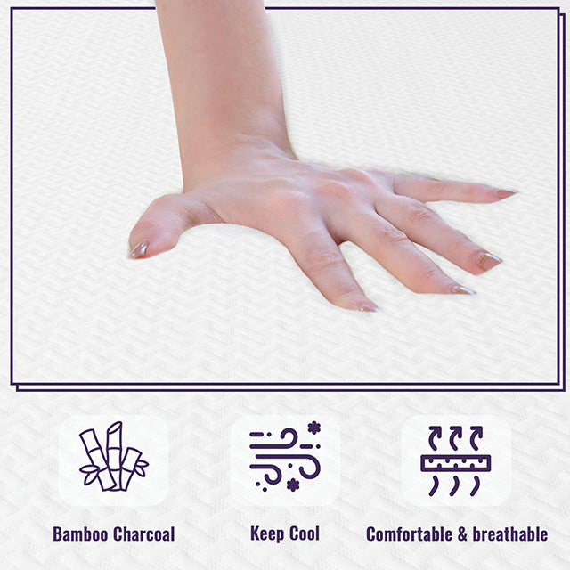 Nasturtium 8" E.King Bamboo Charcoal Infused Memory Foam