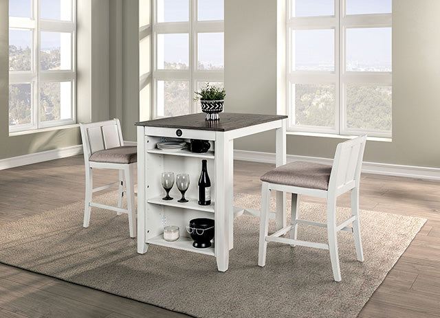 Lescles 3 Pc Counter Ht Set (1 Table + 2 Chairs) - James Furniture (NY)