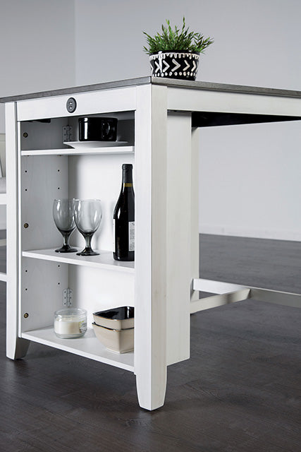 Lescles 3 Pc Counter Ht Set (1 Table + 2 Chairs) - James Furniture (NY)